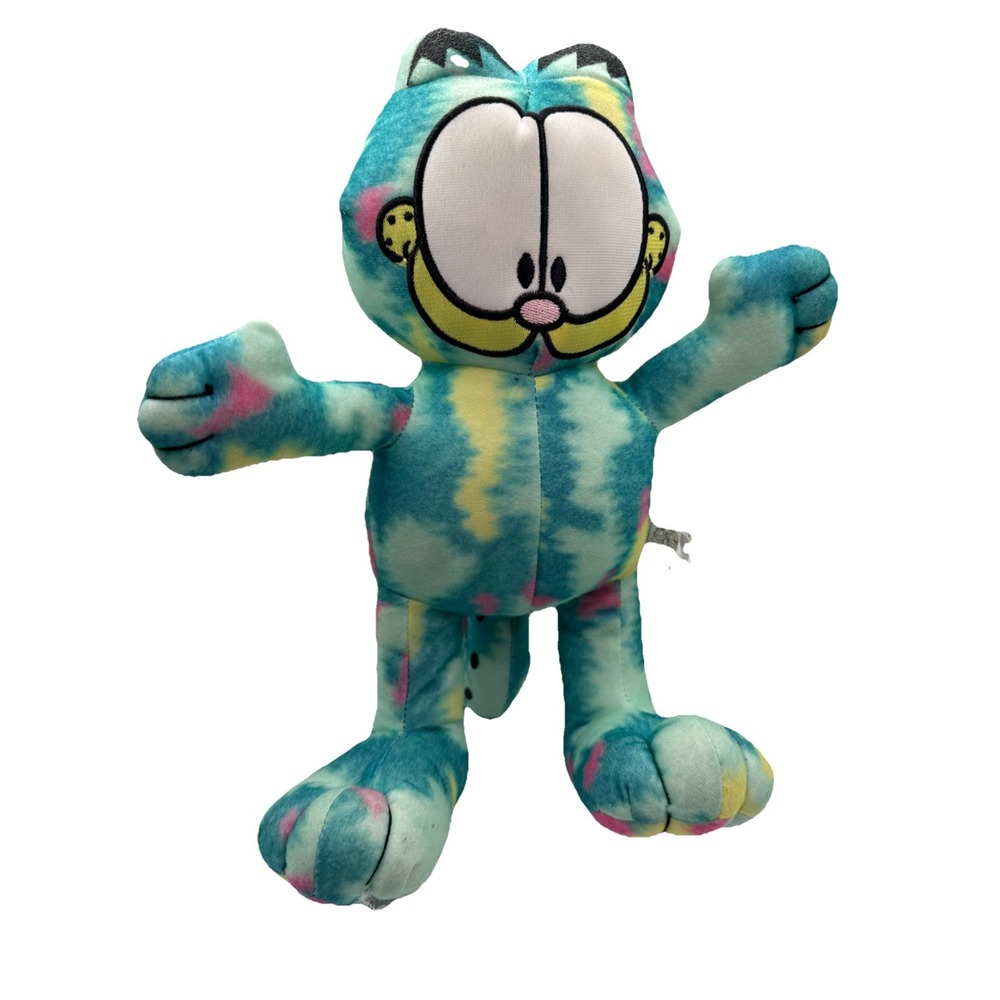 TOY FACTORY 12" Garfield Tye Dye Green Pink Plush Soft‎ Toy